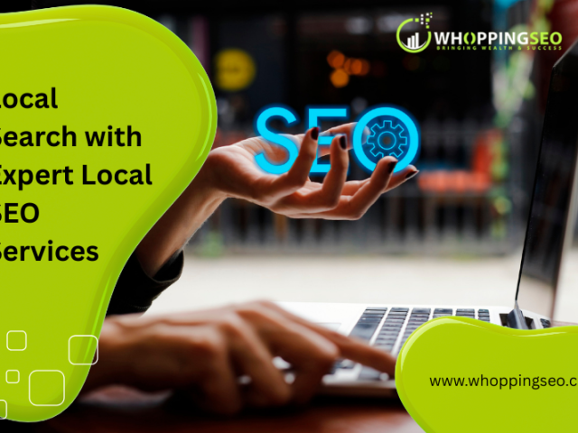 local SEO services strategy with a map, location pins, and search engine analytics
